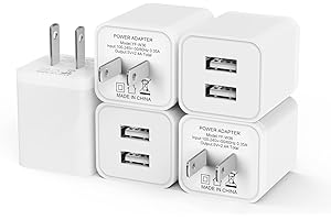 5Pack USB Wall Charger, iGENJUN 2.4A Dual USB Port Cube Power Plug Adapter Fast Phone Charger Block Charging Box Brick for iPhone 15/15 Pro/15 Pro Max/14, Samsung Galaxy, Pixel, LG, Android-White