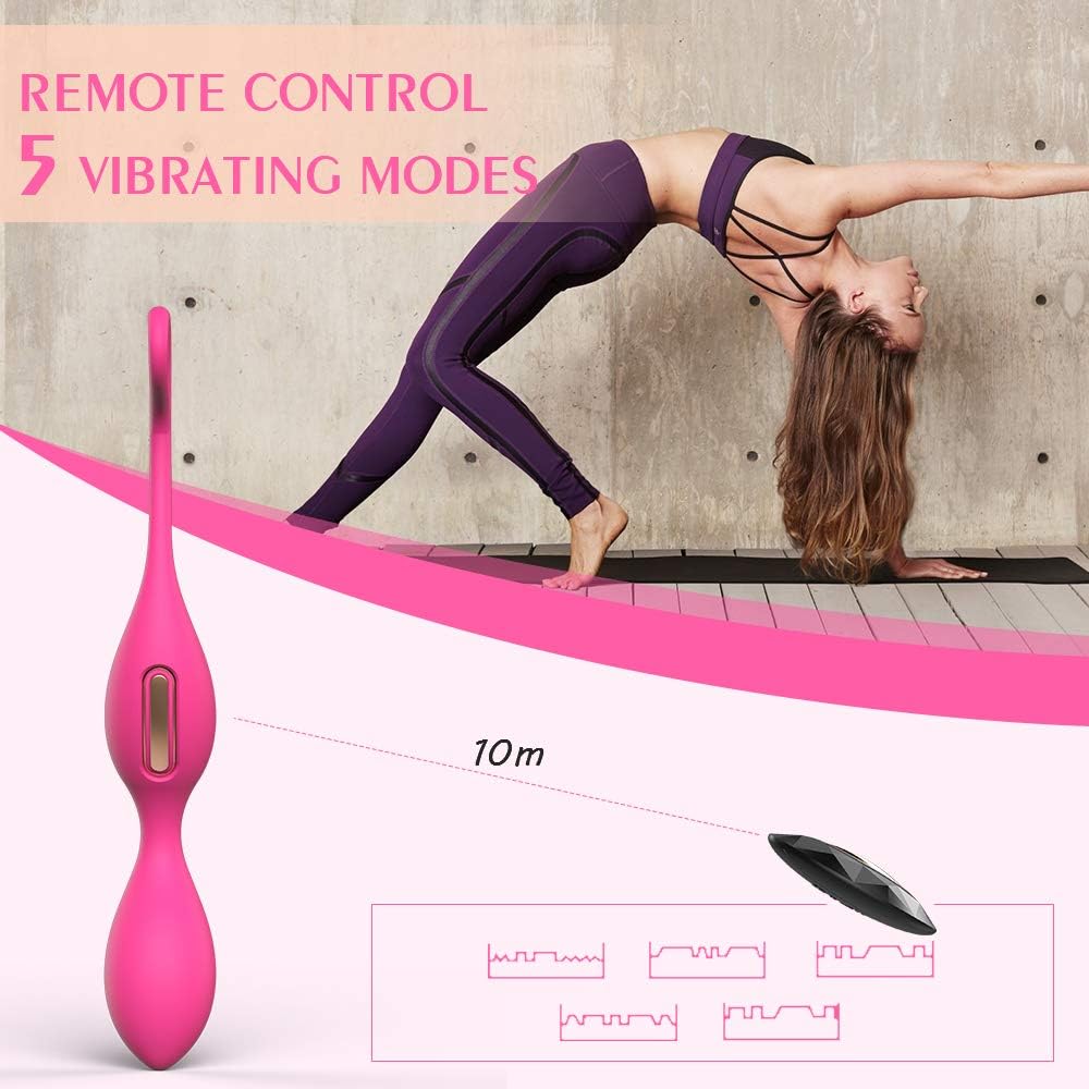 Kegel Balls Exerciser Weights, Allovers Detachable Remote Ben Wa Ball with 5 Vibration Modes for Bladder Control & Pelvic Floor Exercises: Health & Personal Care