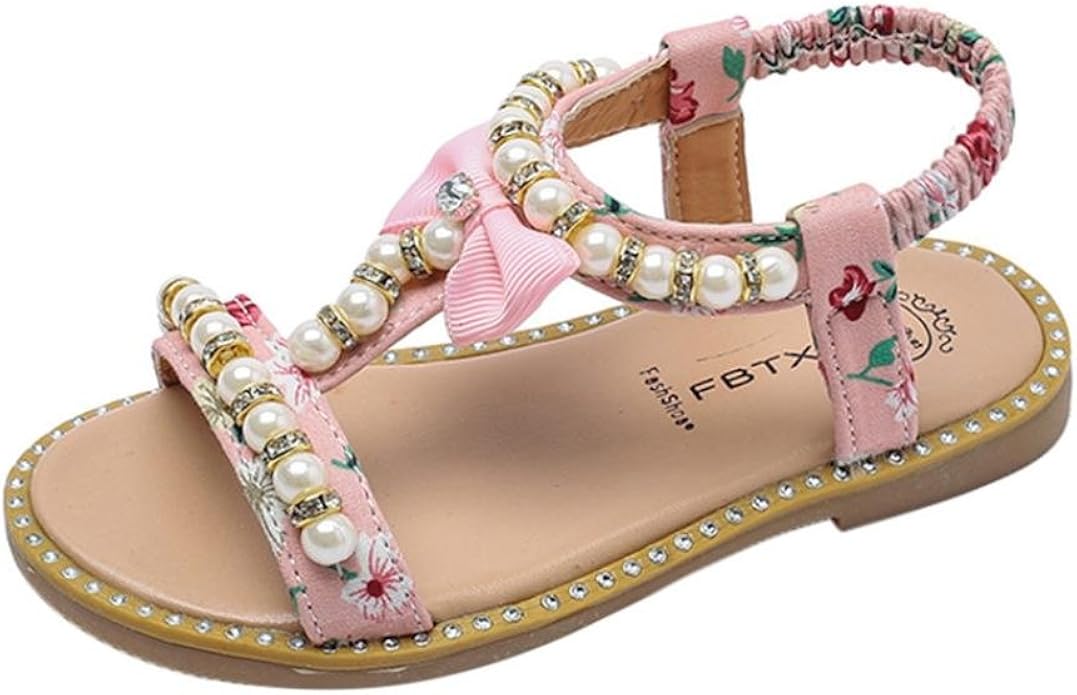 OYSOHE Kinder Sandalen, Baby Mädchen Bowknot Perle Kristall Sandalen