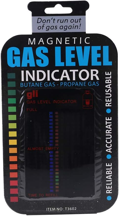 Magnetic Gas Level Indicator for LPG/Propane Tank 10x6.2cm Black PET LCD