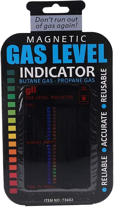 Magnetic Gas Level Indicator for LPG/Propane Tank 10x6.2cm Black PET LCD
