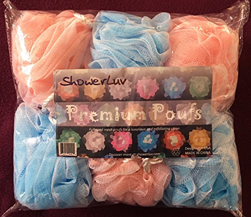 CLEARANCE SALE! Premium Shower Bath Pouf Loofah Sponge (6 pack) - Thumbnail 3