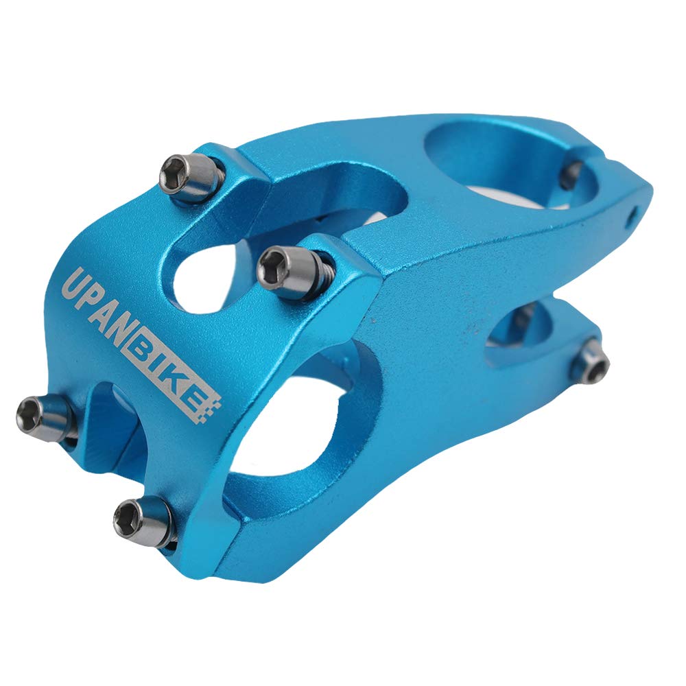 UPANBIKE 31.8mm Bike Stem Aluminum Alloy 50mm Length Bicycle Handlebar stem for Mountain Bike Road Bike Fixed Gear Bike(Blue)