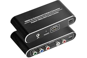 ANBER-TECH HDMI to Component Converter with Scaler Function, HDMI to YPbPr 5RCA RGB Scaler Adapter V1.4 with R/L Audio Output Support for MacBook TV Blu-Ray DVD PS4 DVD, PSP, Xbox 360,Amazon Fire TV
