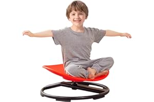 GAKINUNE Kids Sensory Chair for Autism Kids Swivel Chair, Sensory Spin Chair Seat Improve Physical Coordination Wobble Chair for Kids Sit and Spin Relief of Motion Sickness
