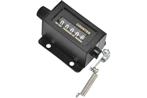 SHANRYA Mechanical Counter, Bale Counter 5 Digit 0-99999 Mechanical Resettable Manual Hand Pull Stroke Tally Counter Glass Mirror Design Convenient Practical for Printing, Industry, Machine
