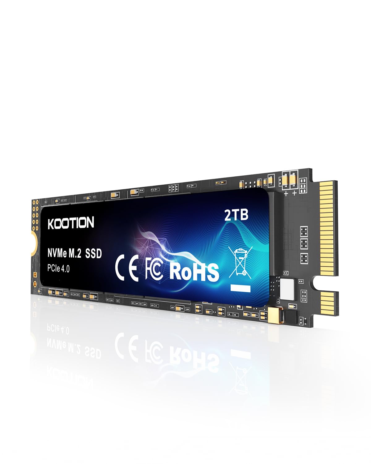 KOOTION SSD 2TB Nvme SSD PCIe 4.0 Interne Festplatte 5200MB/s Lesen, 4500MB/s Schreiben, 2 TB SSD 3D NAND Flash Interne Solid-State-Laufwerk für PS5, Programme, Gaming und Videoschnitt