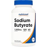 Nutricost Sodium Butyrate 1,500mg, 120 Capsules, 60 Servings Per Bottle | Provides 1,200mg of Butyric Acid, Vegan, GMO-Free, Gluten-Free