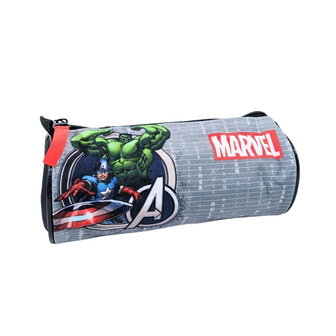 mybagstory - Pencil Case for Boys - Avengers - Child - School - Primary - Kindergarten - Daycare - Nursery - Boys Pencil Case - Size 20 cm, Avengers - Grey, Classic
