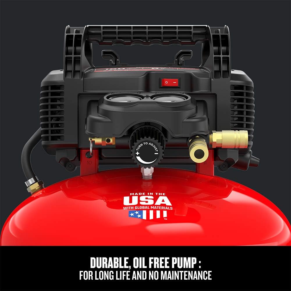 CRAFTSMAN Air Compressor, 6 gallon, Pancake, Oil-Free with 13 Piece Accessory Kit (CMEC6150K): Home Improvement