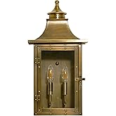 Acclaim Lighting 8312AB | Vintage Solid Brass Two Light Dimmable Wall Mounted Outdoor Wet Rated Lantern with Clear Glass | Ha