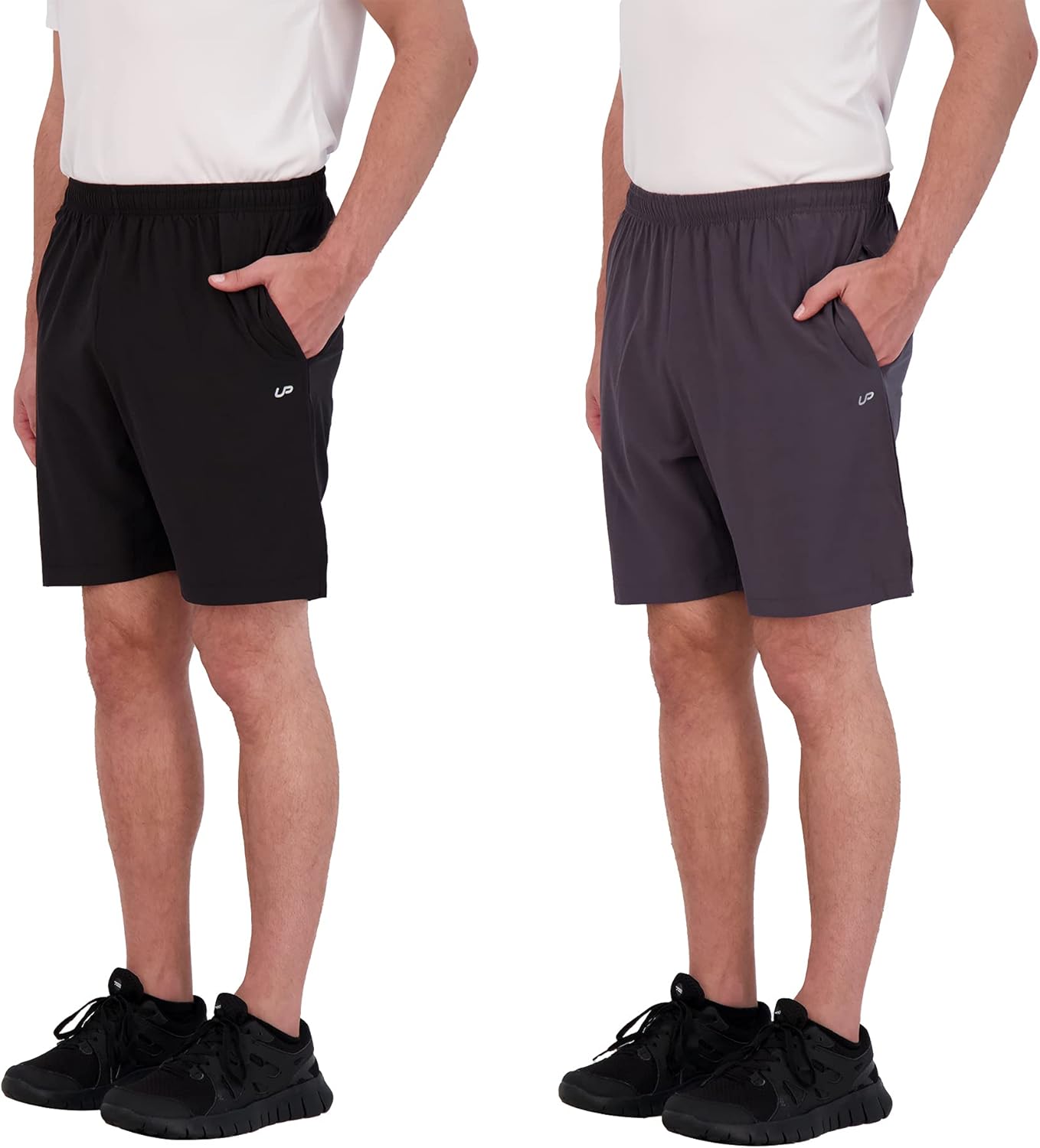 Unipro Mens 2 Pack Athletic Gym Shorts with Pockets Quick Dry