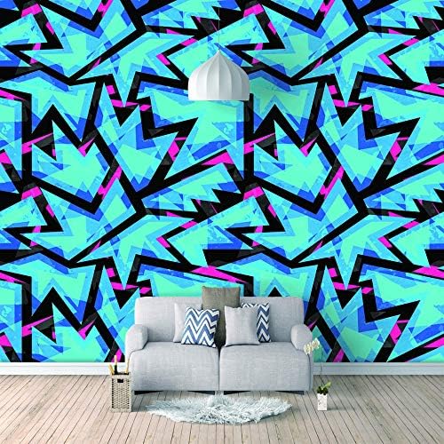 RJYHJL Photo Wallpaper Wall Mural Visual Geometric Pattern Non-Woven Premium Art Print Wall Mural Decoration Poster Picture Modern DesignW350 x H256 cm