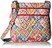 Vera Bradley Women's Cotton Triple Zip Hipster Crossbody Purse, Paisley in Paradise, One Size