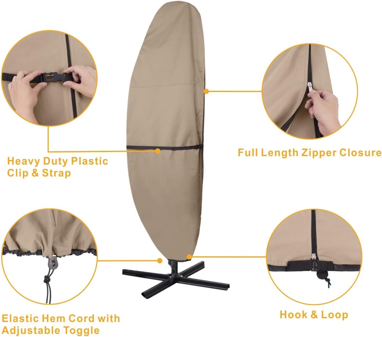 600d Waterproof Outdoor Offset Banana Style Umbrella Cover Ultcover Patio Umbrella Cover Fits Cantilever Offset Umbrella 7 5 11 Feet Parasols