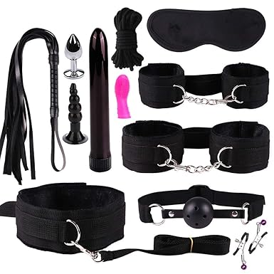Moserian Plüschanzug Peitschenmaske Handschellen Vibrator Gebündelt Binding Sexy Toy Set SM Game Kit