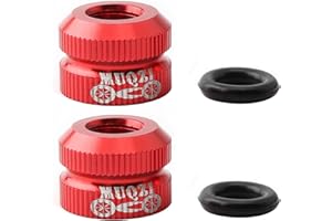 YUNDXI 2 Pieces Bike Vacuum Tire Valve Nuts with Sealed O-Ring, Presta Inner Tube Valve Nut Accessories for Most Mountain or Road Bicycle (Red)