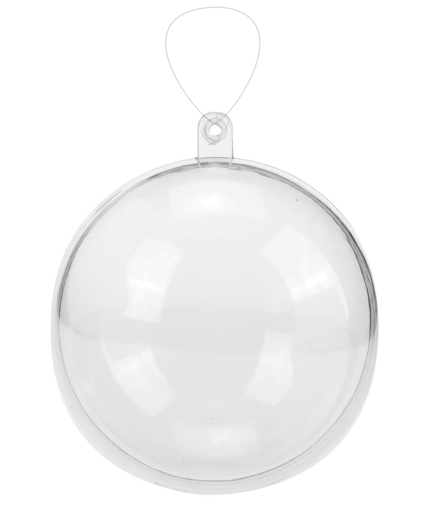 Glorex 6 3500 007 Plastic Ball Diameter 16 cm Transparent Crystal Clear Separable in 2 Halves for Filling and Decorating with Hole for Hanging