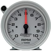 AUTO Meter 233909 Auto Gage 3-3/4" Tachometer 0-10,000 RPM w/Silver Dial &amp; Shift-Light