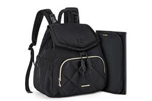 mommore Diaper Bag Backpack, Small Diaper Backpack for Travel, Drawstring Puffer Diaper Bag, Lightweight Quilted Baby Bag with Stroller Straps, Changing Pad