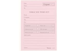 Blueline Telephone Message Pad While You were Out Format 50 Sheets Pink English 3-1/2-Inchx5-Inch (A1601)