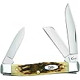 Case Medium Amberbone CV Stockman Pocket Knife, Chrome