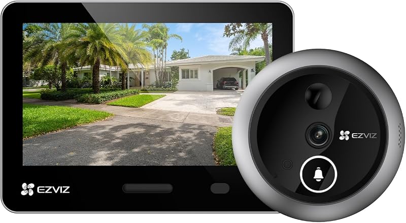 EP4 4K WiFi Digital Peephole para porta, ecrã tátil a cores de 5,5", campainha de vídeo sem fios, reconhecimento facial por IA, 7100 mAh, deteção PIR, áudio bidirecional, privacidade protegida, prateado
