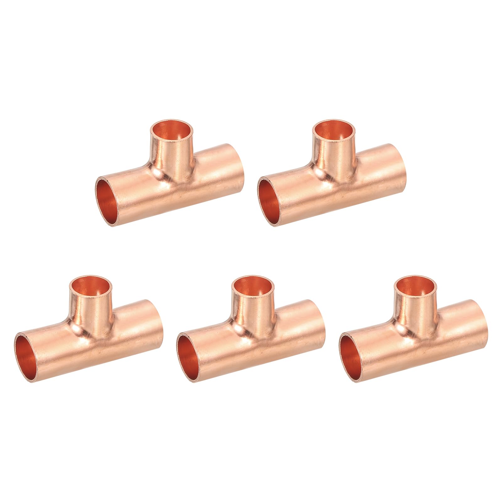 uxcell 25Pcs 3/8" x 5/16" x 3/8" Copper Reducing