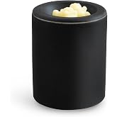 Happy Wax Black Mini Mod Warmer for Scented Wax - Small Tabletop with Timer - Electric, Ceramic with Removable No Mess Silicone Dish