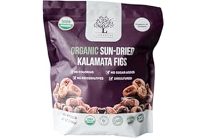 LIOKAREAS ORGANIC GREEK Kalamata Sundried Figs - USDA Organic Certified - NONGmo - Vegan - Gluten Free - High Fiber - No Sugar Added - No Preservatives - No Coloring - Unsulfured - Product of Greece - Sweet Tasting - Resealable Zipper Pouch