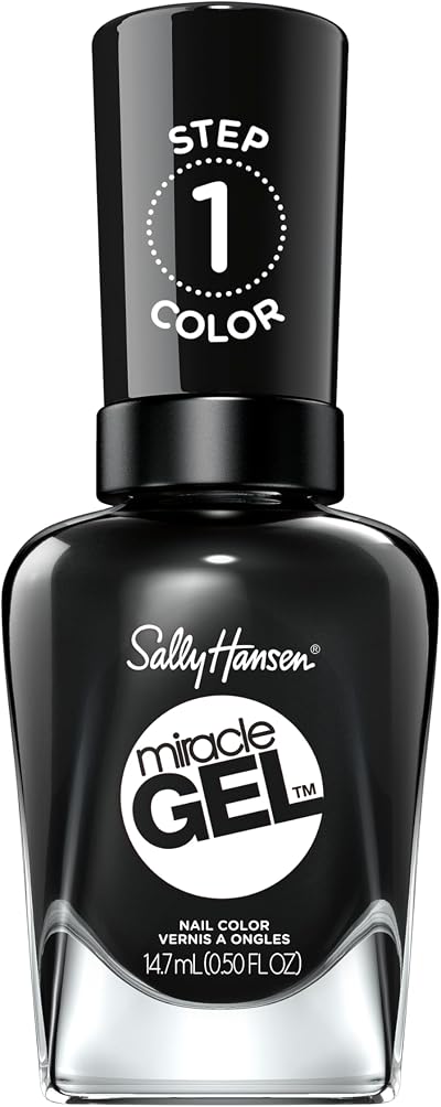 Sally Hansen Miracle Gel Blacky O 14.7ml Gel-Like Nail Polish No UV Light