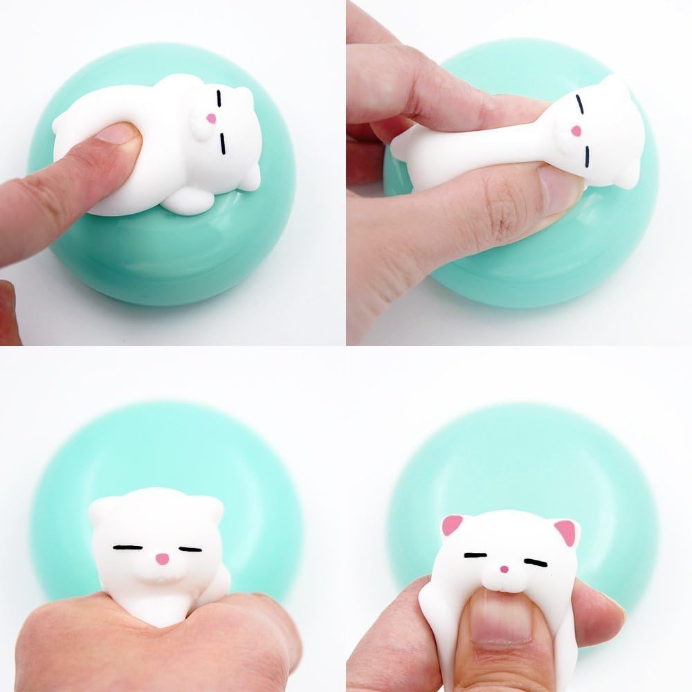 Ouken Romote Kawaii La Hausse Lente Douce Squishy Squeezen Mignon Mini Chat Balle Anti Stress Decompression Jouet Pour Enfants Jouet Fidget Cadeau Pack 2 Jouets Anti Stress
