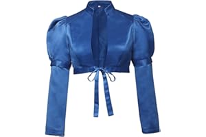 UniqKaliber Women's Regency Spencer Jacket, Victorian Long Sleeves Jacket Ball Gown Crop Coat