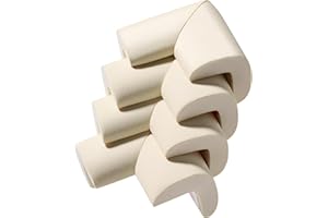GMAKIE 4PACK Edge Corner Protector Baby Proofing, Hefty-Fit Heavy-Duty Soft NBR Rubber Foam, Furniture Fireplace Safety Bumper Guard, Off-White