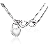 KAGREC Infinite Heart Urn Necklace for Ashes Cremation Jewelry for Women Ashes Necklace for Human Ashes Memorial Necklace