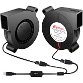 Wathai 2PCS 50mm x 15mm 5V USB Blower Fan 5015 Brushless Cooling Fans | 2 in 1 cosplay helmet cooling fan with Variable Speed Controller for Laptops, Helmets,welding hood ventilation