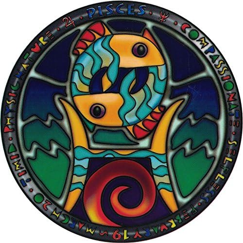 Pisces - Astrological Sign Window Sticker / Decal (4.5" Circular)