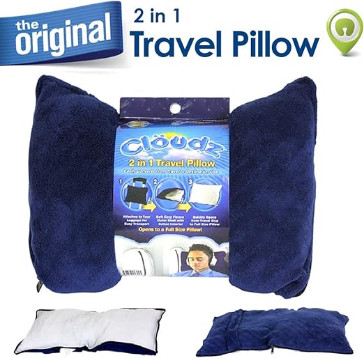 Amazon Com Cloudz 2 In 1 Travel Pillow And Blanket Navy Home