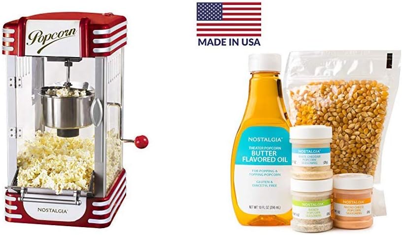 Nostalgia RKP730 Retro 2.5-Ounce Tabletop Kettle Maker with Popcorn Kit