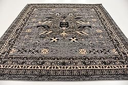 Unique Loom Taftan Collection Border Geometric