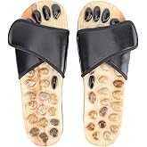 Acupressure Massage Slippers with Jade Stone, Therapeutic Reflexology Sandals for Foot Acupoint Shiatsu Massage, Deep Tissue Acupressure Foot Massage Slippers for Men Women(L)