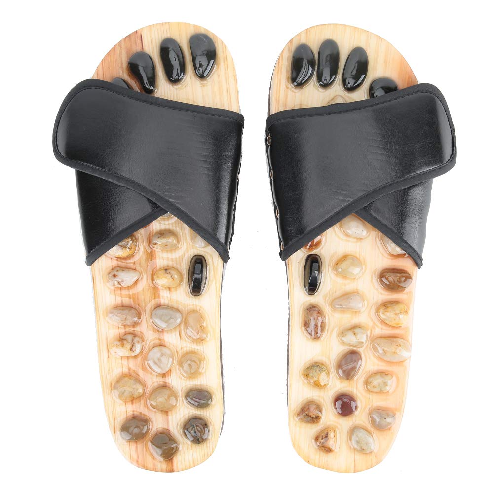Foot Massage Slippers, Pebble Stone Acupuncture Sandals Feet Relax Shoes Mat Relaxing Reflexology Massage Tools Health Care for(43-44)