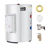 VEVOR Electric Water Heater, 10 Gallon Tank Instant Hot Water Heater, 1.6Kw Tankless Water Heater w/LED Display,Knob Control, IPX4 Waterproof Side Connection On Demand Heaters for Shower, Bath