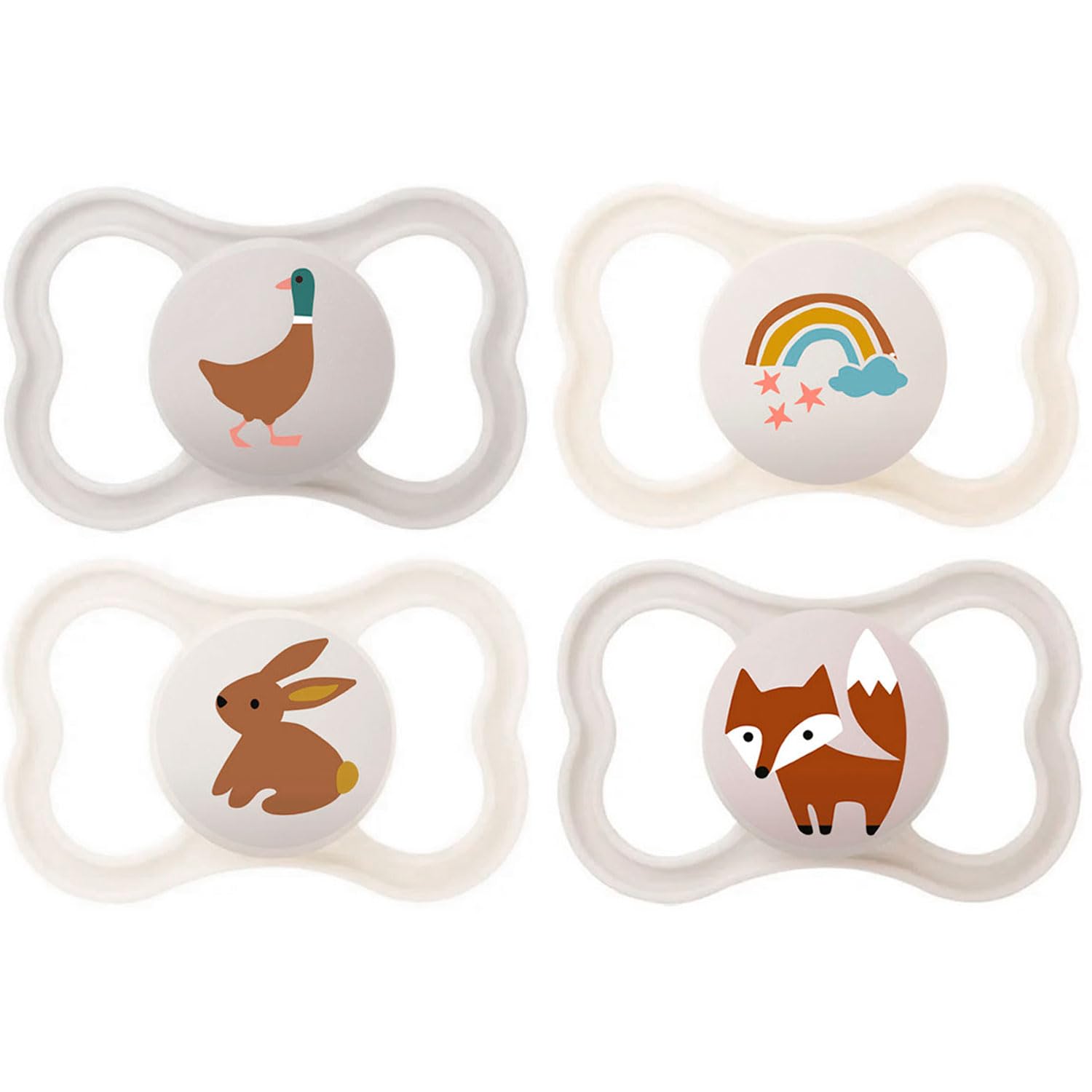 MAM Air 16 + "Skin Soft" Silicone Dummy Soft Colours Uni-Mix Pack of 4