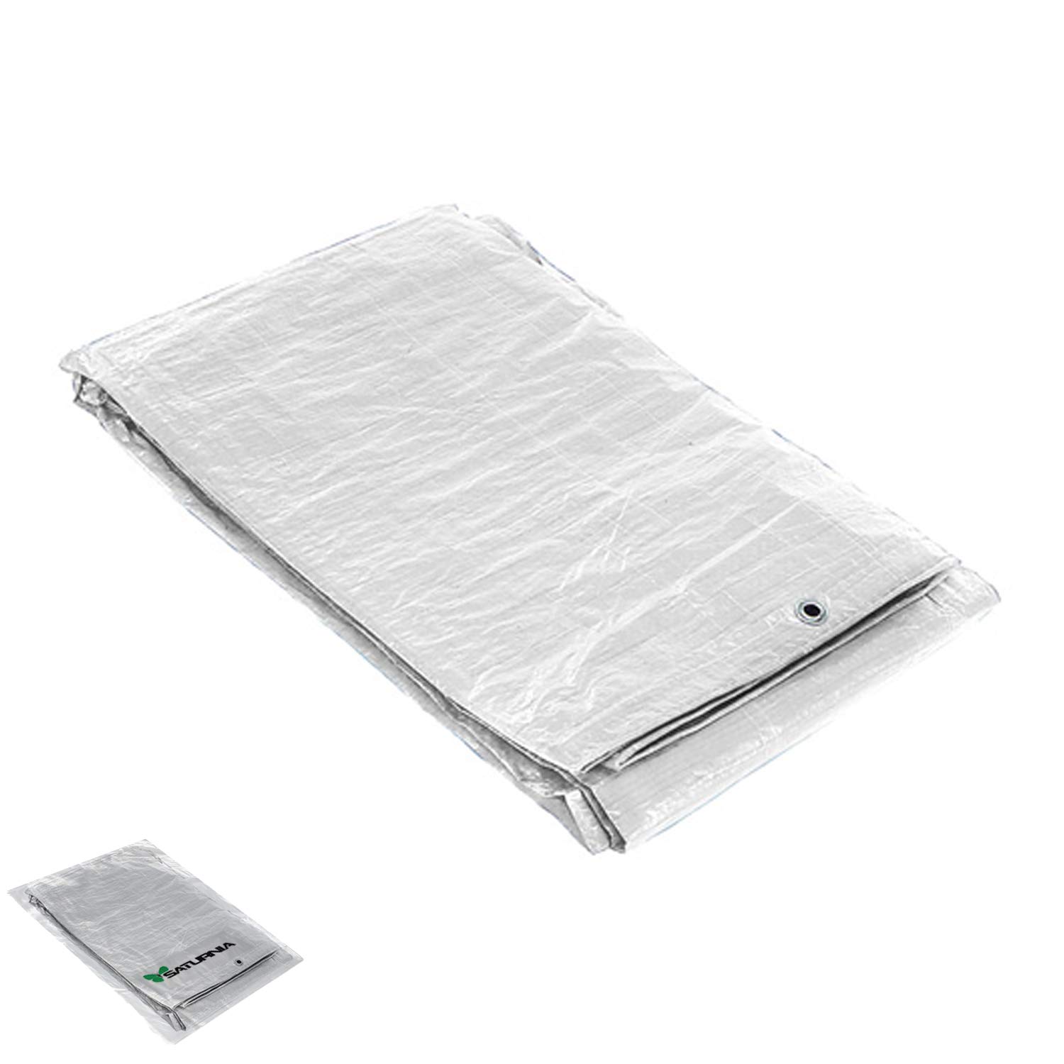 Saturnia 15070050 - White Tarpaulin with Metallic Eyelets (3 x 4m)