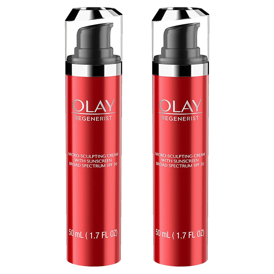 Olay Regenerist Micro-Sculpting Cream Moisturizer with SPF 30 Broad Spectrum 1.7 Fl Oz, 2-PACK