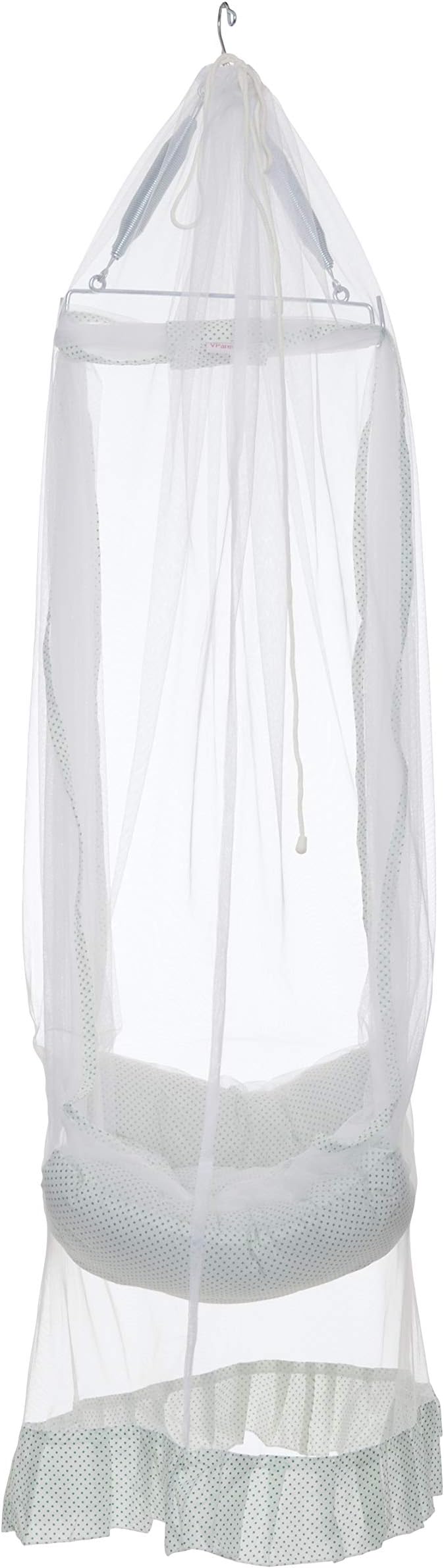 VParents New Born Net Baby Swing Cradle with Mosquito net and Spring (Green)