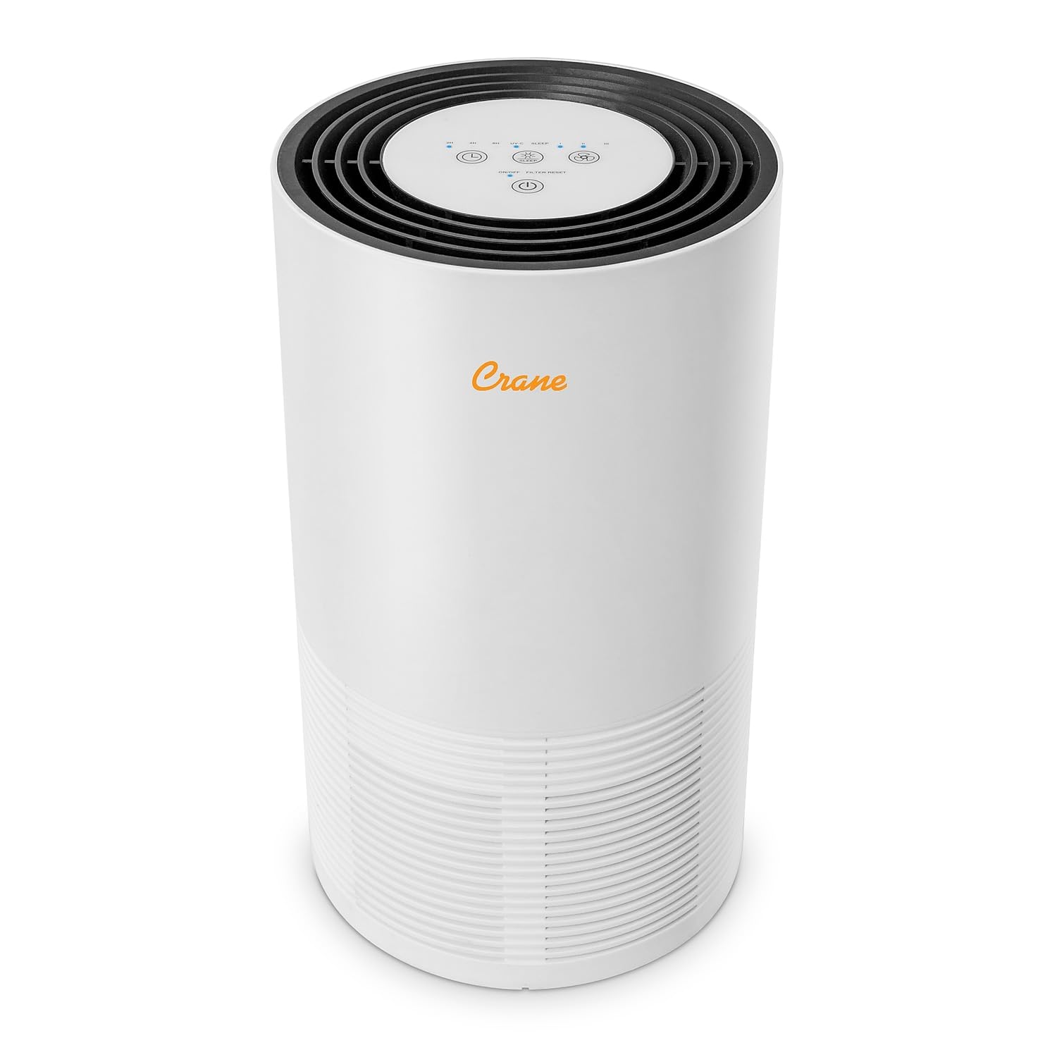 Crane True HEPA Tower Air Purifier with UV Light, 3-Stage Filtration HEPA Filter & UV Lamp, Air Cleaner for Bedrooms, Nurseries, Pets & Wildfire Smoke, Whisper Quiet, Timer & Sleep Mode