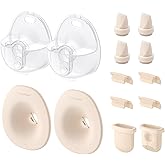 eufy Original 24mm Flange, Milk Container[2-Pack], Diaphragm [2-Pack] &amp; Duckbill Valves[4-Pack], Spout Cap [4-Pack], Replacement Accessories for Wearable Breast Pump S1/S1 Pro