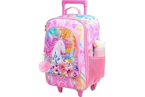 WZLVO Kids Luggage for Boys and Girls, Cute Dinosaur Unicorn Rolling Wheels Suitcase for Toddler Children